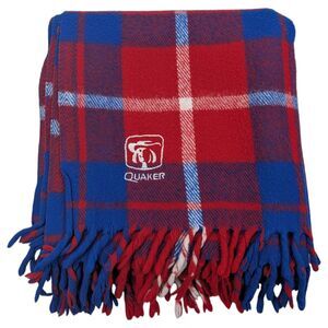 Vtg Faribo Woolen Mill Co. Quaker Oats Throw Blanket Plaid 54" x 54"  USA Made